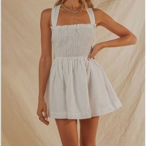 White linen dress